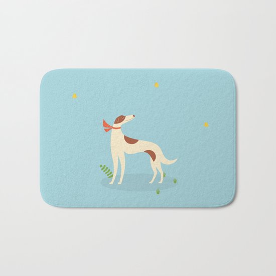 Borzoi And Butterfly Bath Mat