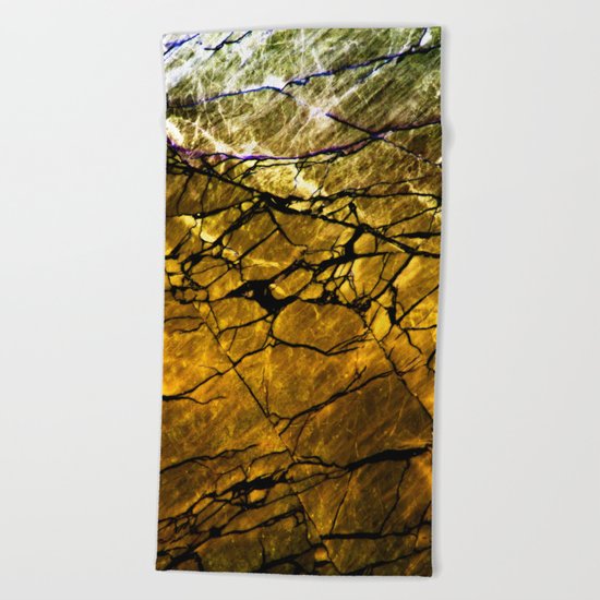 Gold Labradorite Crystal Beach Towel