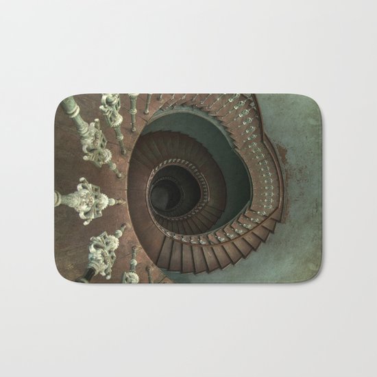Ornamented spiral staircase Bath Mat