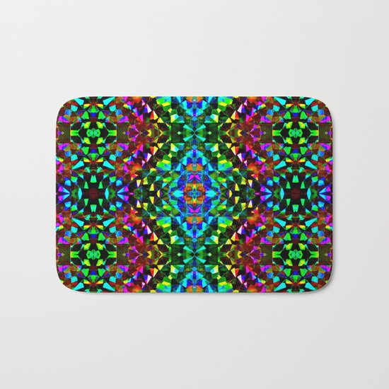 Glittering Kaleidoscope Mosaic Pattern Bath Mat