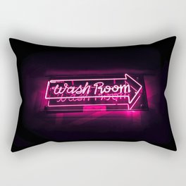 Wash Room - Neon Sign Rectangular Pillow