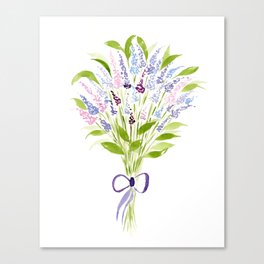 Lavender Bouquet Watercolor Canvas Print