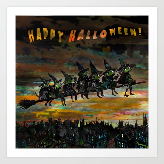 Night Flying. Art Print