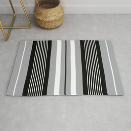 Classic black , gray and white stripes pattern Rug