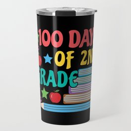 Days Of School 100th Day 100 Books Read 2nd Grader Travel Mug