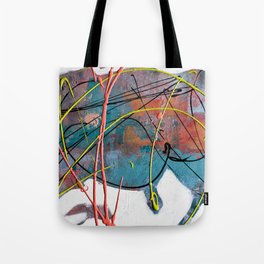 Everyday Magic: a neon abstract painting in blue pink and green by Alyssa Hamilton Art Tote Bag