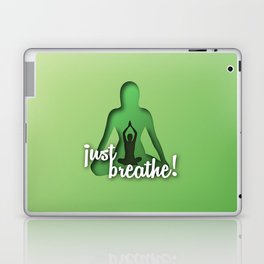 Yoga and meditation quotes paper cut out effect green Laptop Skin