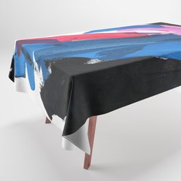 Bold Black Abstract Scrapes Tablecloth