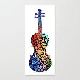 Colorful Mosaic Music Art - Violin by Sharon Cummings Canvas Print