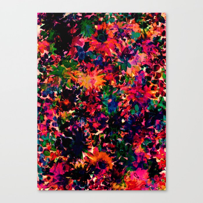 Neon Floral Canvas Print