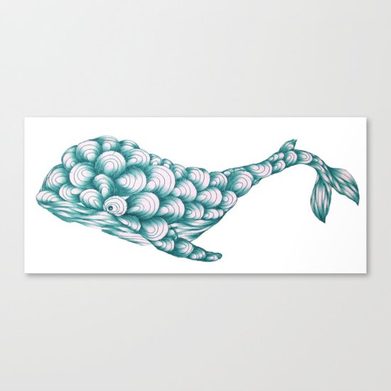 Turquoise Whale Canvas Print