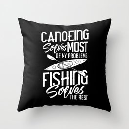 Canoeing Paddle Kayak Canoe Boat Kayaking Throw Pillow