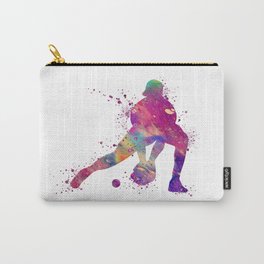Baseball Girl Catcher Colorful Purple Watercolor Carry-All Pouch