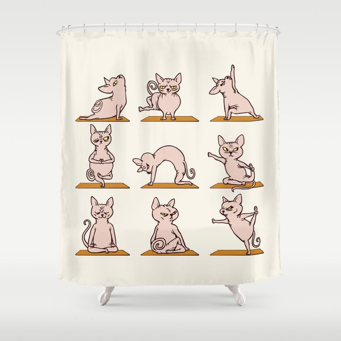 Sphynx Cat Yoga Shower Curtain