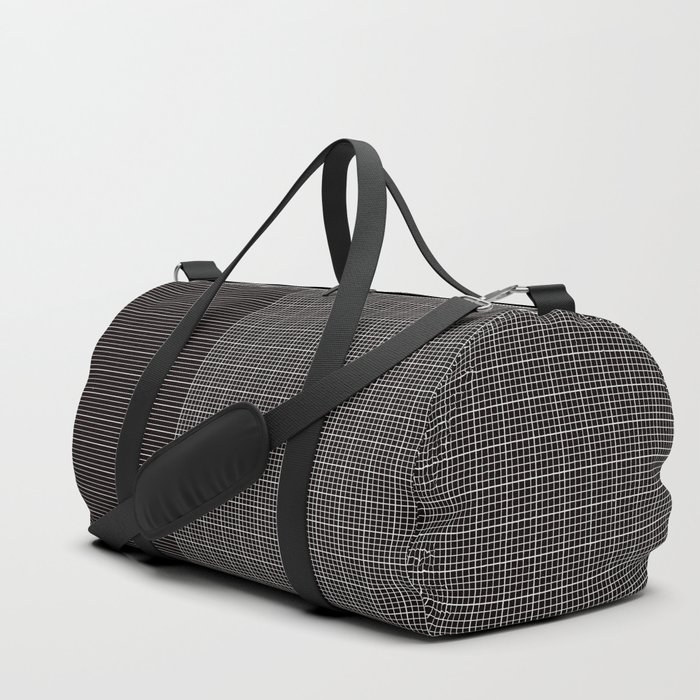 Back to School- Simple Grid Pattern - Black & White - Mix & Match with Simplicity of Life Duffle Bag