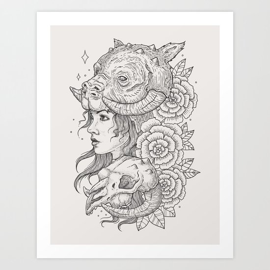 Tauntaun Girl Art Print
