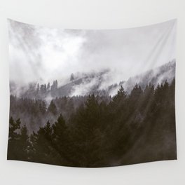 Good Forest Vibes - Foggy Trees Wall Tapestry