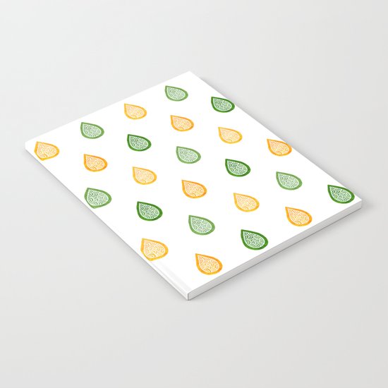 Yellow and green raindrops Notebook