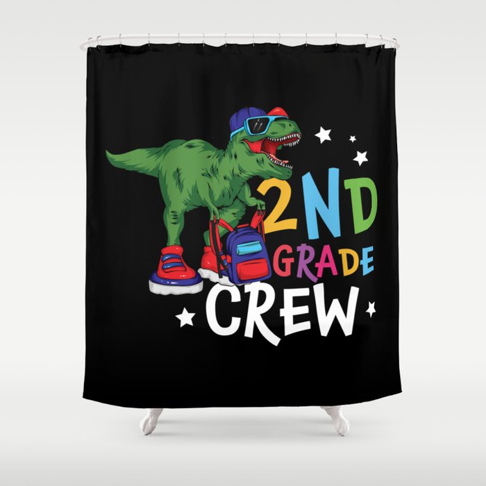2nd Grade Crew Student Dinosaur Shower Curtain