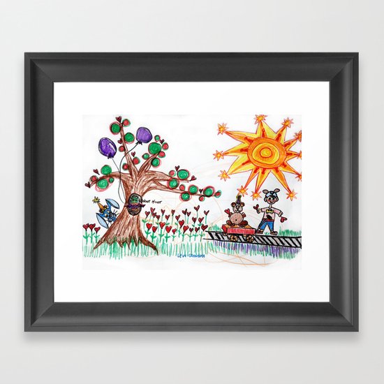 :: Hearts for Blue Bunny :: Framed Art Print
