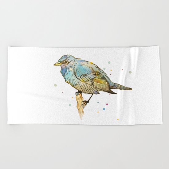 Blue Bird Beach Towel