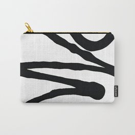 Brushstroke 7: A minimal black and white abstract mudcloth print by Alyssa Hamilton Art Carry-All Pouch