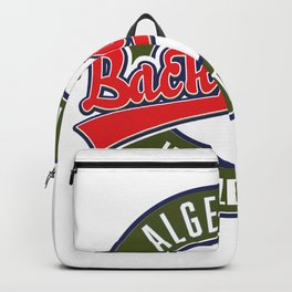 Algeria Backpacker World Traveler logo Backpack