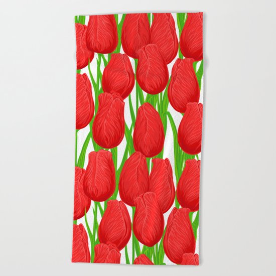Tulips Beach Towel