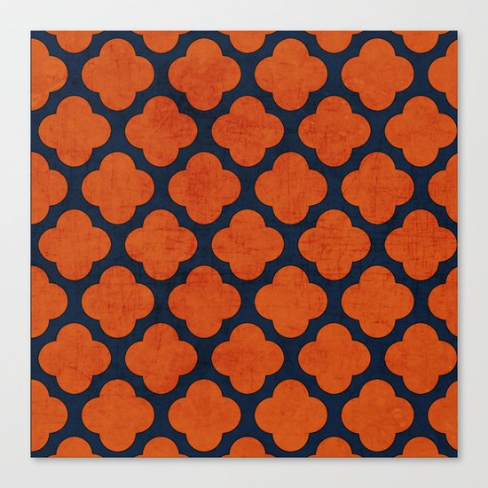 navy and orange clover Canvas Print