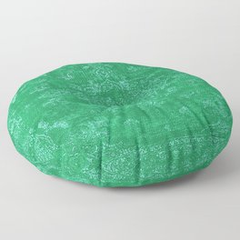 Antique Persian Vintage Rug Green Floor Pillow