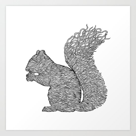 SQUIRREL LINES Art Print