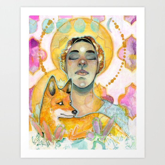 The Goddess and the Fox Art Print