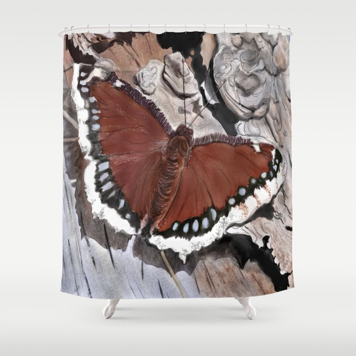 Cloak of Mourning Butterfly Shower Curtain