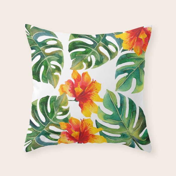 hibiscus throw pillows