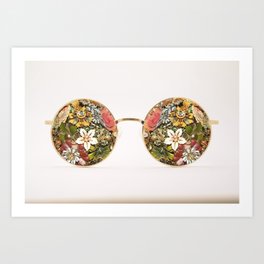 Floral Glasses Art Print