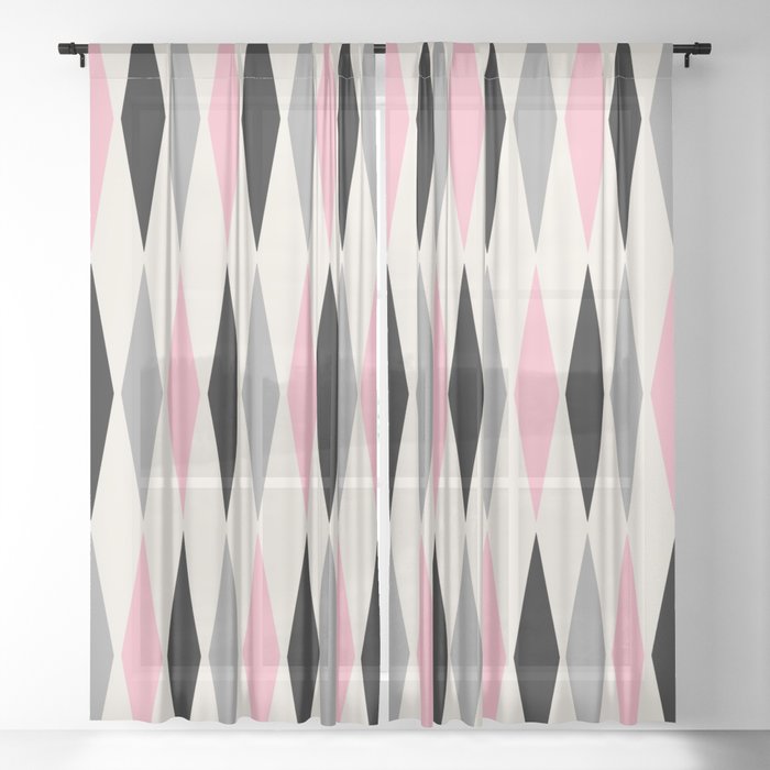 Mid Century Modern Geometric Googie Design  235 Populuxe Sheer Curtain