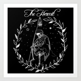 Tarot card the hermit Art Print