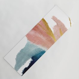 Exhale: a pretty, minimal, acrylic piece in pinks, blues, and gold Yoga Mat