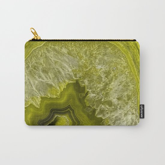 Green pantone agate mineral gem stone- Beautiful backdrop Carry-All Pouch