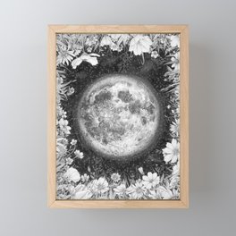 Midnight Moon in the Garden Framed Mini Art Print