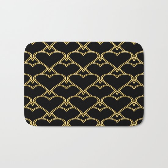Gold Hearts Bath Mat