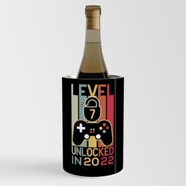 Level 7 unlocked in 2022 gamer 7th birthday gift Wine Chiller