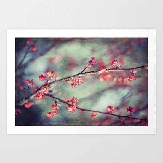 tiny RED flowers Art Print