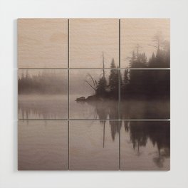 Foggy Lake and Trees  Wood Wall Art