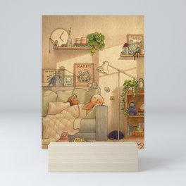 Couch Nap Mini Art Print
