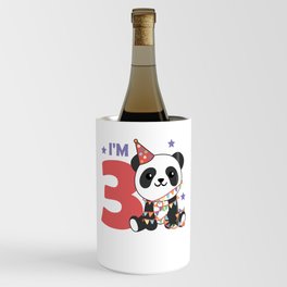 Third Birthday Panda For Children 3 Years Wine Chiller