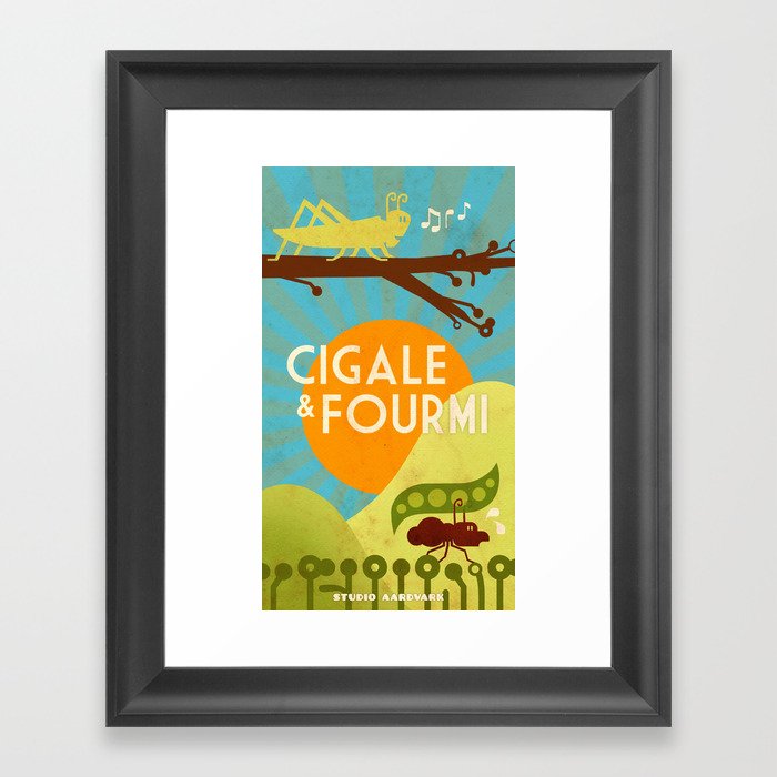 Cigale & Fourmi Framed Art Print