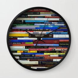 colorful book spine Wall Clock