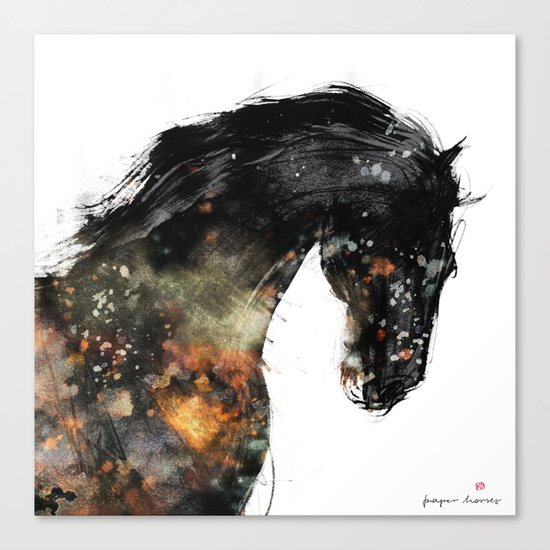 Horse portrait (Distant Galaxy) Canvas Print