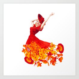 Lady in red Art Print